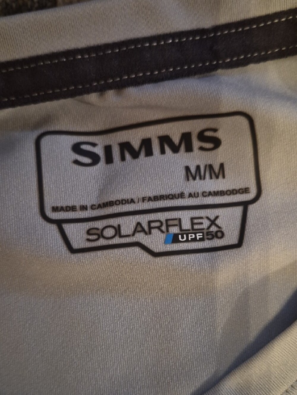 Simms Light Gray Long-Sleeve Performance Tee - Picture 4 of 8